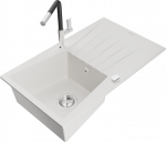 K&ouml;&ouml;givalamu koos kraaniga Mexen Cesar Flora, graniit, 77.5 cm x 47 cm x 20 cm, valge/must/kroom