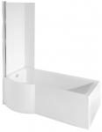 Vann seinaga, sisseehitatav Besco Inspiro, 150 cm x 70 cm, vasakpoolne, valge