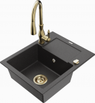 K&ouml;&ouml;givalamu koos kraaniga Mexen Enzo, vaik/graniit, 57.6 cm x 46.5 cm x 17.4 cm, valge/must