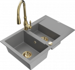 K&ouml;&ouml;givalamu koos kraaniga Mexen Gaspar, graniit, 73 cm x 47 cm x 17.7 cm, kuldne/hall