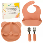 S&ouml;&ouml;tmiskomplekt, 6+ kuud, silikoon, oranž v.