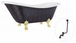 Vann, teisaldatav Besco Otylia Glam, 160 cm x 77 cm x 69.5 cm, ovaalne, kuldne/valge