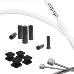 Edastuskaabel, komplekt Capgo Shimano/Sram Road & MTB, plastik/roostevaba teras, valge
