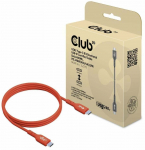 Juhe Club 3D CAC-1511, 2 x USB Type C, 100 cm, punane v., 240 W