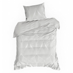 Voodipesukomplekt Spring PTE-218, valge v./hall v., 70 x 80 cm, 140 x 200 cm, 2 os.