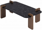 Kohvilaud Nordure Renard, must v./p&auml;hklipuu v., 60 cm x 120 cm x 35 cm