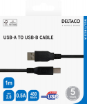 Kaabel Deltaco USB-210S-K USB Type-A Male, USB Type B Male, 1 m, must v.