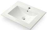 Vannitoa kraanikauss Akord Nordis, keraamiline, 61 cm x 46.5 cm x 17 cm, valge v.
