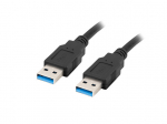 Kaabel Lanberg CA-USBA-30CU-0018-BK, USB A/USB-A, 180 cm, must