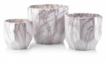 Lillepott Mondex Neva Marble Set HTYE2596, keraamiline, valge v./hall v.