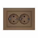 Pistikupesa 2-ne Vilma QR1000, maandusega, mocha v.