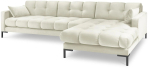 Nurgadiivan Micadoni Home Mamaia Velvet, kreemjasvalge, parem, 293 x 185 cm x 75 cm