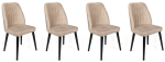 Toolide komplekt Kalune Design Alfa 434 974NMB1556, matt, must v./kreemjasvalge, 49 cm x 50 cm x 90 cm, 4 tk