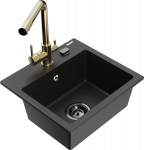 K&ouml;&ouml;givalamu Mexen Milo 6505-75-671600-50-B, graniit, 43.5 cm x 41 cm x 17.1 cm, kuldne/must