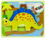 Puidust pusle Lean Toys Stegosaurus 10341, 18 cm x 15 cm, sinine/kollane