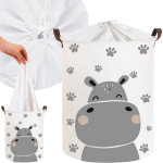 Pesukorv Sipo Hippo, 43 l, valge v./hall v., 35 cm x 35 cm