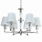 Valgusti rippuv CosmoLight Doha P06285NI-WH, E14, 6 x 40 W, l&auml;bipaistev v./valge v.