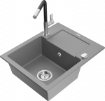 K&ouml;&ouml;givalamu koos kraaniga Mexen Enzo, vaik/graniit, 57.6 cm x 46.5 cm x 17.4 cm, hall