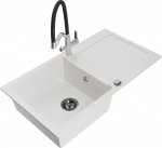 K&ouml;&ouml;givalamu koos kraaniga Mexen Leo, vaik/graniit, 90 cm x 50 cm x 19 cm, valge