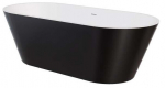 Vann, teisaldatav Besco Deeva, 170 cm x 80 cm x 58 cm, ovaalne, valge/must