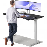 Kirjutuslaud reguleeritava k&otilde;rgusega Desktronic HomePro, 160 cm x 80 cm, 61 - 125.5 cm, must v./hall v.