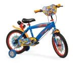 Lisaratastega laste jalgratas, laste Toimsa Hot Wheels 1668, sinine v./oranž v., 16"