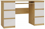 Kirjutuslaud sahtlitega Kuba, valge v./artisan oak