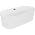 Vann seinaga, teisaldatav Mexen Paola, 150 cm x 75 cm x 58 cm, ovaalne, valge/hall