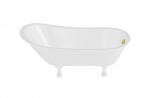 Vann, teisaldatav Besco Olaya, 160 cm x 68 cm x 68 cm, ovaalne, kuldne/valge