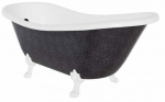 Vann, teisaldatav Besco Otylia Glam, 160 cm x 77 cm x 68.5 cm, ovaalne, valge/must