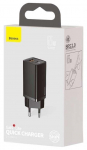 Kahjustatud pakendiga toode. Telefoni laadija Baseus CCGAN2L-B01, USB/USB-C, must v., 65 W