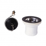 Sifoonipea vannitoavalamu jaoks/k&ouml;&ouml;givalamu jaoks/vanni jaoks Tycner 32310005, 70 mm, valge v./roostevaba teras v.