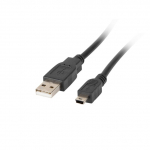 Juhe Lanberg USB / Mini USB USB 2.0 A male, Mini USB 2.0 B male, 1.8 m, must v.