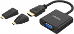 Adapter Unitek HDMI/ MicroHDMI/ MiniHDMI - VGA Y-6355 HDMI/ MicroHDMI/ MiniHDMI, VGA Female, 0.17 m, must v.