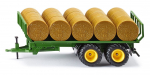 M&auml;nguhaagis Siku Trailer With Round Bales 2891, pruun v./roheline v.