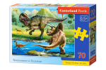 Pusle Castorland Tyrannosaurus Vs Triceratops 070084, 29 cm x 40 cm, 70 tk, mitmev&auml;rviline