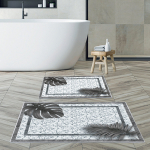 Vannitoamattide komplekt Foutastic 299ANR1631, valge v./must v., 150 cm x 60 cm