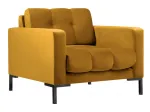 Tugitool Micadoni Home Mamaia Velvet, must v./kollane v., 87 cm x 92 cm x 78 cm
