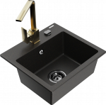 K&ouml;&ouml;givalamu Mexen Milo 6505-75-670300-50-B, graniit, 43.5 cm x 41 cm x 17.1 cm, kuldne/must