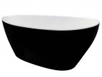 Vann, teisaldatav Besco Goya, 170 cm x 72 cm x 61 cm, ovaalne, valge/must