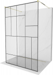 Du&scaron;isein Mexen Kioto Walk-In, 130 cm x 200 cm, kuldne/must