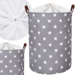 Pesukorv Sipo Stars, 43 l, valge v./hall v., 35 cm x 35 cm
