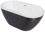 Vann, teisaldatav Besco Navia Glam Graphite, 140 cm x 75 cm x 60 cm, ovaalne, kuldne/grafiit