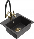 K&ouml;&ouml;givalamu koos kraaniga Mexen Milo, vaik/graniit, 43.5 cm x 41 cm x 17.1 cm, valge/must