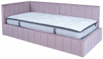 Voodi &uuml;hekohaline Home4you Jasper Harmony Duo, 90 x 200 cm, roosa v., madratsiga, p&otilde;hjalippidega