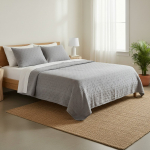 Voodikate Domoletti Washed, helehall, 160 cm x 220 cm