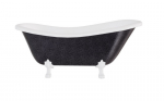 Vann, teisaldatav Besco Otylia Glam, 170 cm x 77 cm x 68.5 cm, ovaalne, valge/grafiit