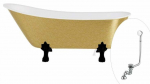 Vann, teisaldatav Besco Olaya Glam, 160 cm x 67 cm x 68 cm, ovaalne, kuldne/valge