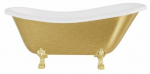 Vann, teisaldatav Besco Otylia Glam, 170 cm x 77 cm x 68.5 cm, ovaalne, kuldne/valge