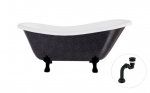 Vann, teisaldatav Besco Otylia Glam, 160 cm x 77 cm x 69.5 cm, ovaalne, must/grafiit